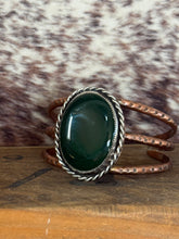 Load image into Gallery viewer, Green Onyx Copper Cuff