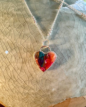 Load image into Gallery viewer, Spiny Oyster Turquoise Heart Necklace